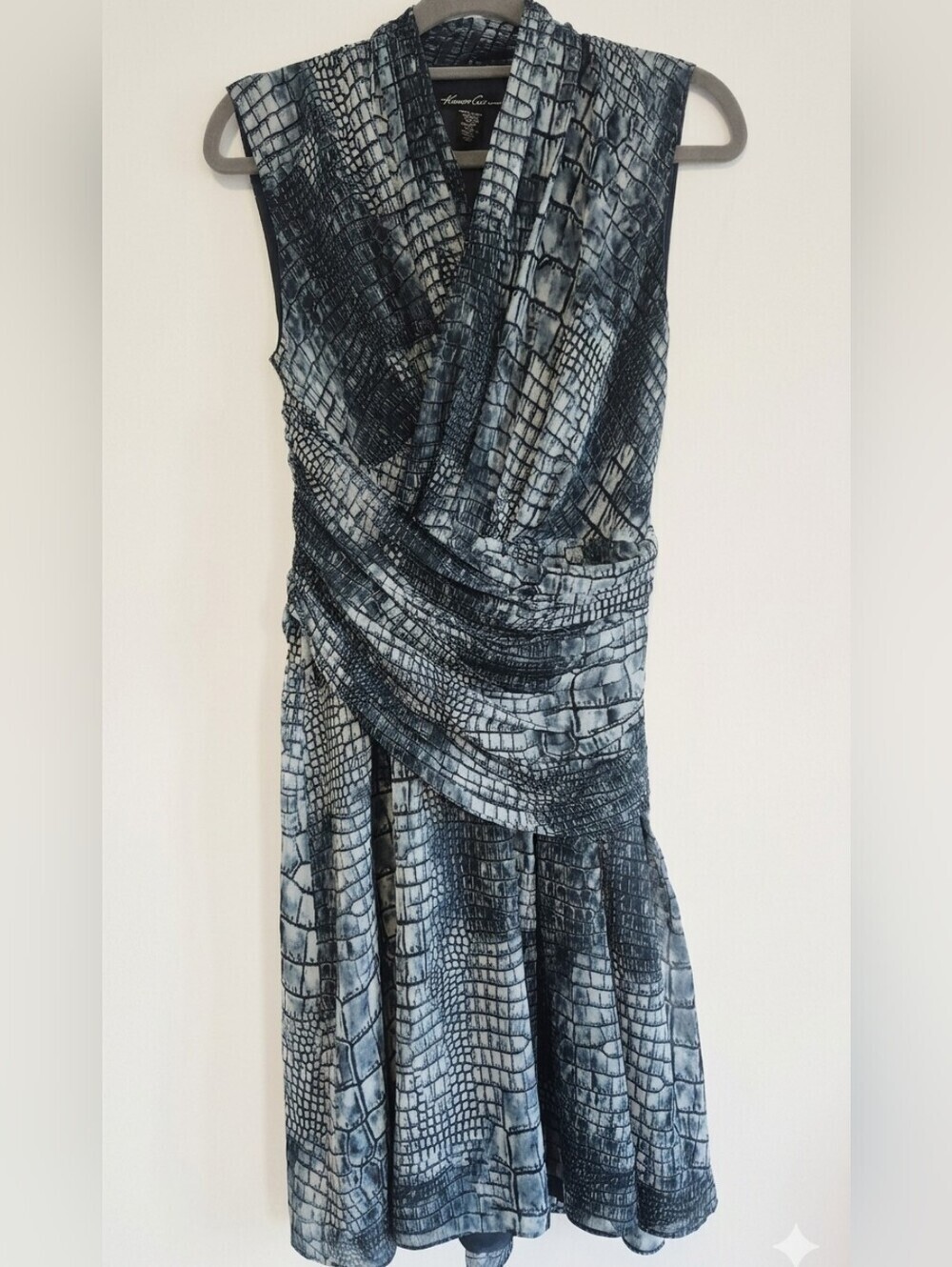 Kenneth Cole New York Faux-Snakeskin Wrap Mini Dress - Picture 2 of 6